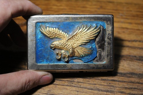 Old cigarette case with - case, eagle