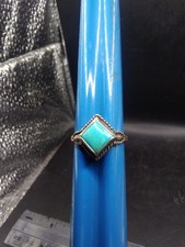 Vintage Sterling Silver Shube $ Navajo Ring Turquoise Size R¹/² Dakota USA 