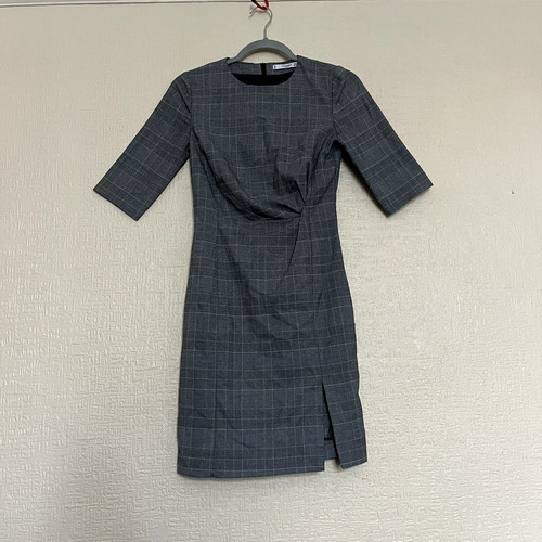 Mango suit grey plaid sheath - mango,