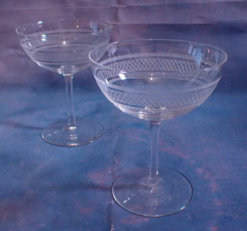 Fine pair antique etched - fine,