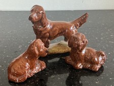 Vintage Wade Dogs & Puppies Series - Red Setter & 2 Red Setter Puppies Bundle.
