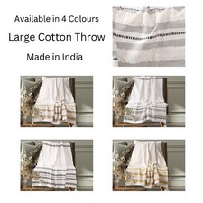 Large Cotton Throws for Sofas Couch Double Beds Settees Chair Blanket, 150x200cm