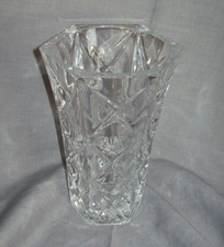 Old Glass Vase 17 cm very heavy Patterned
