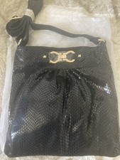 Frank Usher Leather Black Sequinned Crossbody Bag. New In Packer. RRP £41