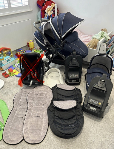 Egg tandem pram - tandem, extras