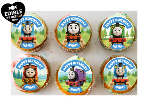 Train engine cake - train, toppers