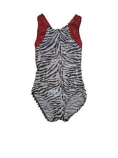 Girls Snowflake Design Gymnastics Leotard. Beautiful Zebra Print & Sparkly...
