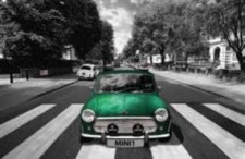Mini (green) on Abbey Road