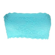 Fashion Womens Seamless Strapless Padded Full Lace Top Bandeau Bra Stretch 6236