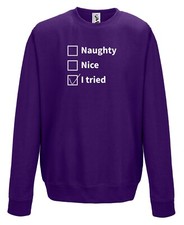 Christmas Jumper Sweater Funny Naughty Nice I Tried Funny Xmas Jumper All Sizes