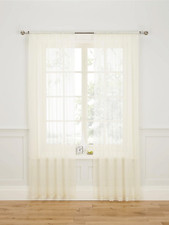 Pair (2 Panels) - Sheer Slot Top Plain Voile Net Curtain Panels  -  Free Postage