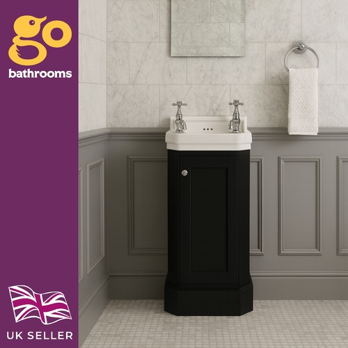 Black cloakroom vanity unit - cloakroom,