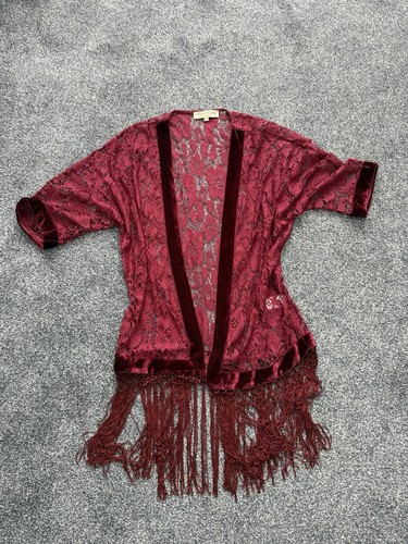 Burgundy lace lounge - lace, kimono