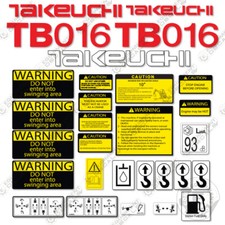 Fits Takeuchi TB016 Decal Kit
