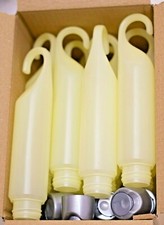 Shower Gel Bottles Empty 150ml Opaque Yellow Grey flip top lids  Any Amount UK