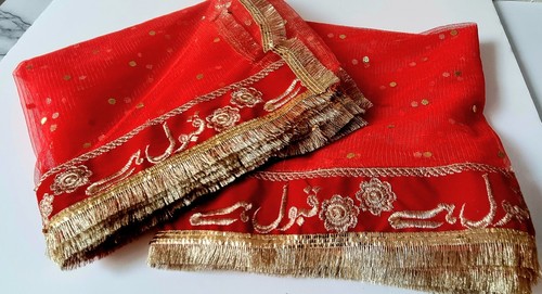 Red nikkah dupatta qabool - nikkah, dupatta,