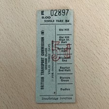 Railway Ticket,  (. Old. Hill. -  Dudley.   02897.   )