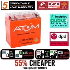 YTX14-BS Atom Gel Motorcycle Battery for Aprilia Caponord 1200 13-16