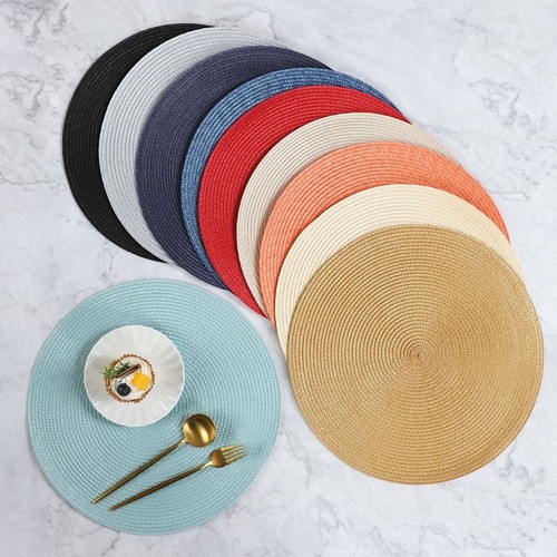 38cm round woven table - round, place