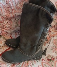 Pixie grey faux suede calf