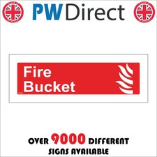 Sign fire bucket flames red - sign,