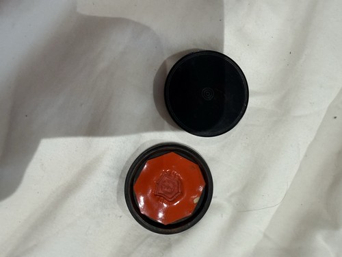 Georgian treen wax seal pot - georgian,