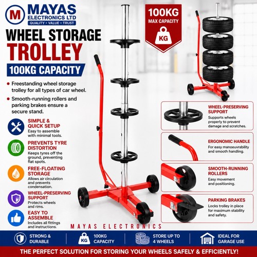 Wheel storage trolley 100kg - trolley,