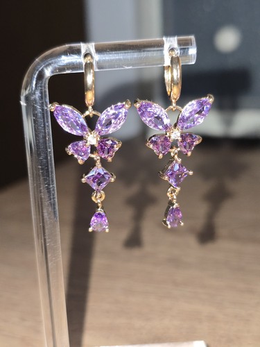Purple butterfly earrings - butterfly,