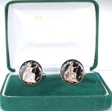 1936 farthing cufflinks - farthing,