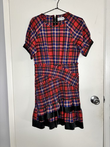 Tanya taylor red plaid - tanya, leather