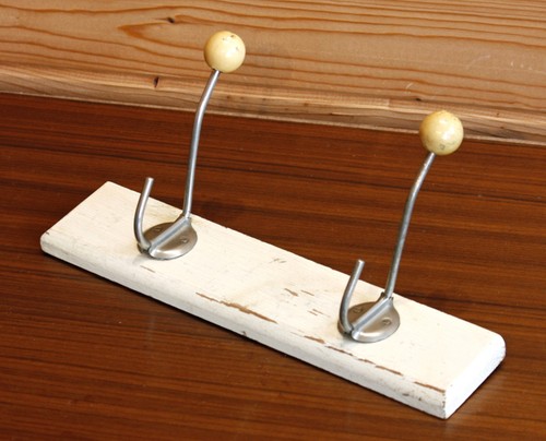 Vintage 30cm french coat hooks - vintage,