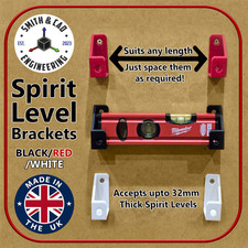 Spirit Level Wall Brackets - Various Quantities & Colours (Easy Screw Fitment)