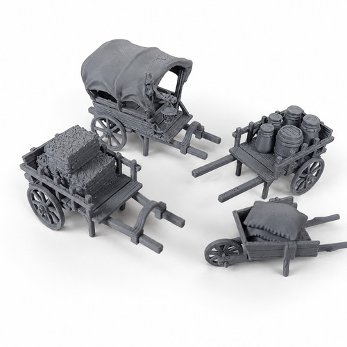 Fantasy merchant carts wagons - fantasy,
