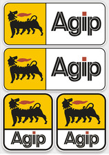 4x AGIP decals stickers, printed on quality vinyl & LAMINATED
