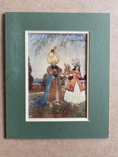 EDMUND DULAC PRINT BLUEBEARD & WIFE NUMBER 6 COLOUR PRINT + Mount