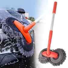 Car Wash Mop Double Brush Head 360° Rotation Telescopic Mop Roof Window Clean UK
