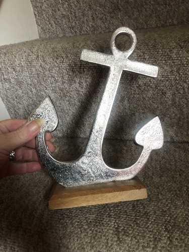 Ships anchor wooden base - anchor,