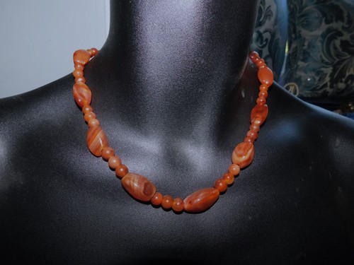 Vintage necklace shiny pebble - shiny,