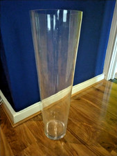 Hand Made Tall glass vase no chips or cracks floor table display 70 cm x 22 cm