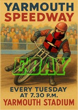 Yarmouth Speedway Retro Advertising A4 Size Poster Print