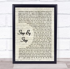 Step By Step Vintage Script Song Lyric Quote Music Print