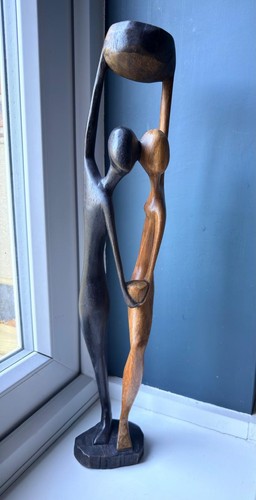 Large hand carved wooden - carved,
