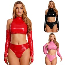 Women Wet Look PVC Leather