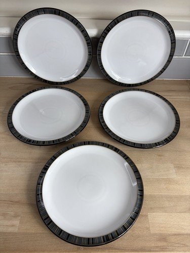 Denby jet stripe dinner plates - jet,