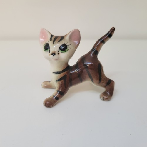 Vintage ceramic striped - vintage, cat
