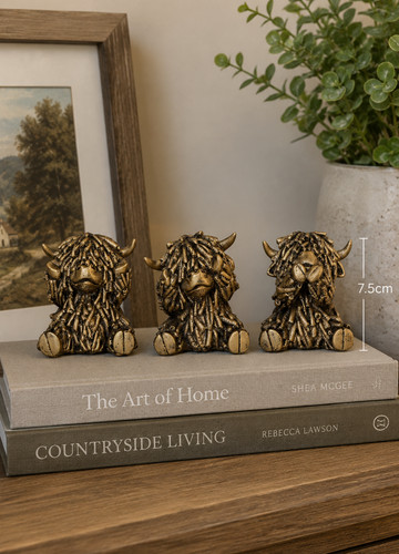 Wise highland cow ornaments - 3,