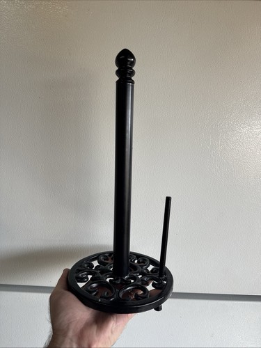 Black metal paper towel holder - metal,