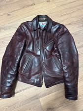AERO Leather Jacket Highwayman Halfbelted Horsehide Size34