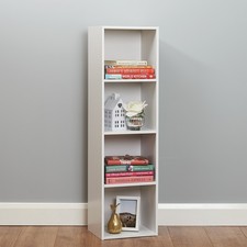 4 Tier Wooden White Cube Bookcase Storage Display Shelving Shelf Unit #469