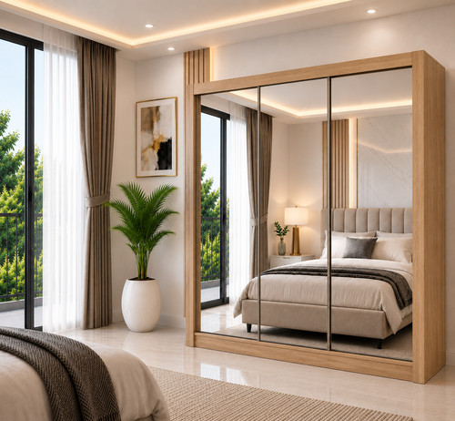 Mirror sliding wardrobe for - wardrobe,